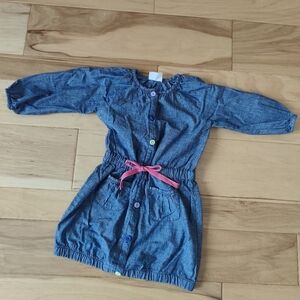 Crazy 8 Blue Denim Dress with Pink Accents